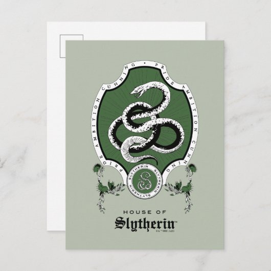 HARRY POTTER™ | Delikates Sketch SLYTHERIN™ Wappen Postkarte (Vorne/Hinten)