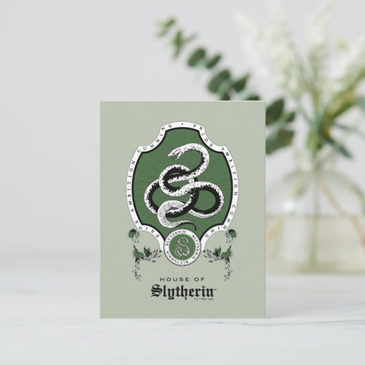 HARRY POTTER™ | Delikates Sketch SLYTHERIN™ Wappen Postkarte (Stehend Vorderseite)