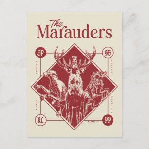 HARRY POTTER™ Die Marauder Animagus-Grafik Postkarte