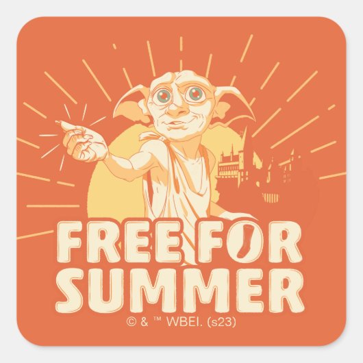 HARRY POTTER™ | Dobby Free für den Sommer Quadratischer Aufkleber (Vorderseite)