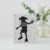 Harry Potter | "Dobby frei" Silhouette-Typografie Postkarte (Stehend Vorderseite)