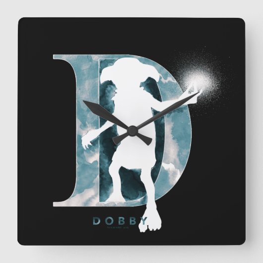 Harry Potter | Dobby-Zeichen Wasserfarbe Quadratische Wanduhr (Vorderseite)