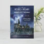 Harry Potter Dunkles Hogwarts-Schloss Geburtstag Einladung (Stehend Vorderseite)