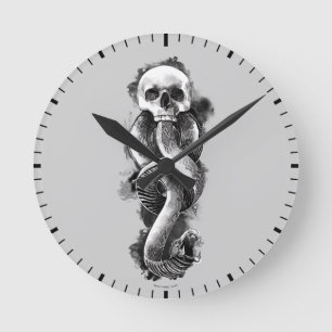 Harry Potter   Dunkles Mal Wasserfarbe Runde Wanduhr