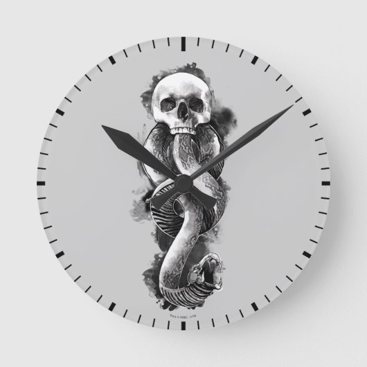 Harry Potter | Dunkles Mal Wasserfarbe Runde Wanduhr (Vorderseite)