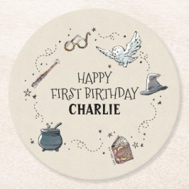 Harry Potter erster Geburtstag Runder Pappuntersetzer
