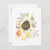 Harry Potter | Farbenfrohe Hogwarts Crest Postkarte (Vorne/Hinten)