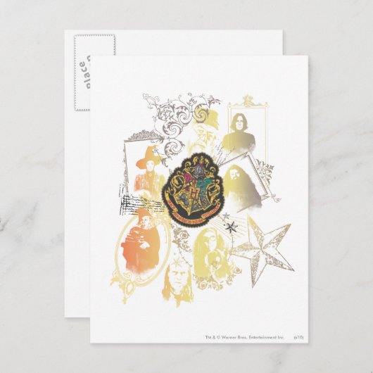 Harry Potter | Farbenfrohe Hogwarts Crest Postkarte (Vorne/Hinten)