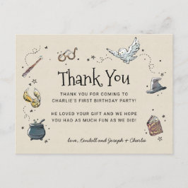 Harry Potter First Birthday Thank You Postkarte