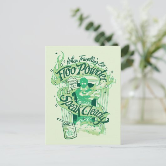 Harry Potter | Floo Powder Typography Graphic Postkarte (Stehend Vorderseite)