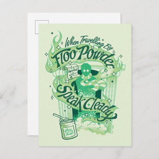 Harry Potter | Floo Powder Typography Graphic Postkarte (Vorne/Hinten)