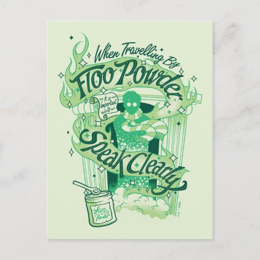 Harry Potter | Floo Powder Typography Graphic Postkarte (Vorderseite)