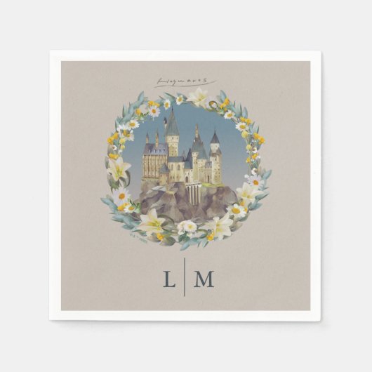 Harry Potter | Floral Hogwarts Castle Wedding Serviette (Vorderseite)