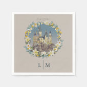 Harry Potter | Florale Hogwarts-Schloss-Hochzeit Serviette (Vorderseite)