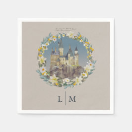 Harry Potter | Florale Hogwarts-Schloss-Hochzeit Serviette