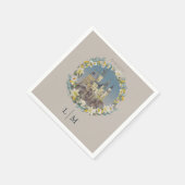 Harry Potter | Florale Hogwarts-Schloss-Hochzeit Serviette (Ecke)