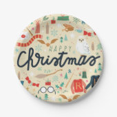 Harry Potter | Frohe Weihnachten mit festlichen Ik Pappteller (Vorderseite)