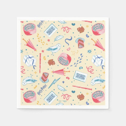 HARRY POTTER™ Geburtstagsfeier-Muster Serviette (Vorderseite)