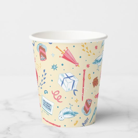HARRY POTTER™ Geburtstagsfeiermuster Pappbecher (Vorderseite)