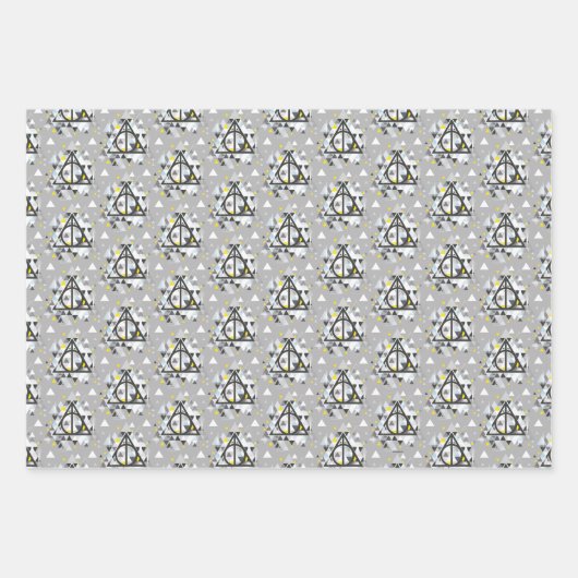 Harry Potter Geometric | Deathly Hallows Symbol Geschenkpapier Set (Vorderseite)