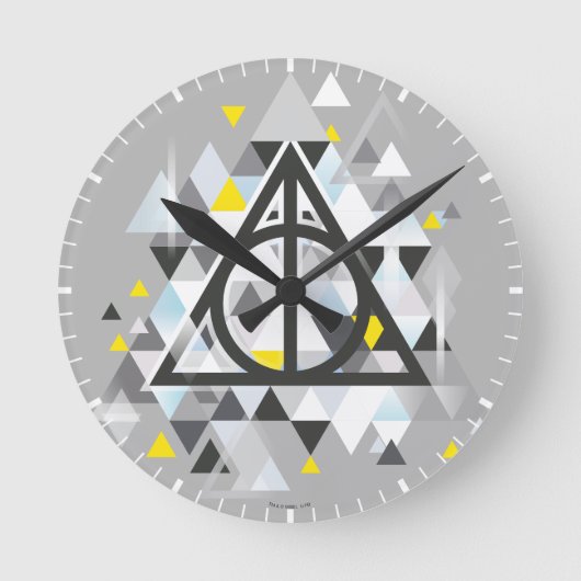 Harry Potter Geometric | Deathly Hallows Symbol Runde Wanduhr (Vorderseite)