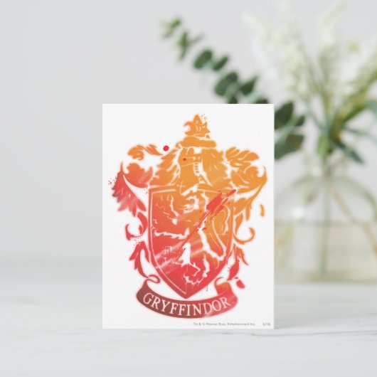 Harry Potter | Gryffindor Crest - Splattered Postkarte (Stehend Vorderseite)