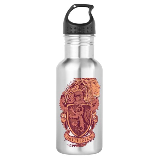 Harry Potter | Gryffindor Lion Wappen Edelstahlflasche (Vorderseite)