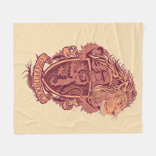 Harry Potter | Gryffindor Lion Wappen Fleecedecke (Vorderseite (Horizontal))