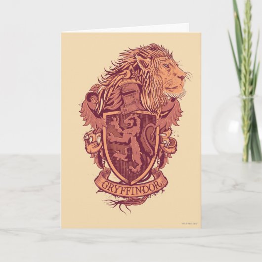 Harry Potter | Gryffindor Lion Wappen Karte (Vorderseite)