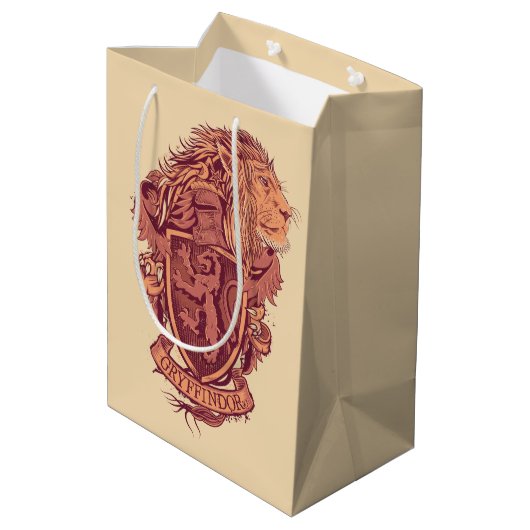 Harry Potter | Gryffindor Lion Wappen Mittlere Geschenktüte (Rückseite Schrägansicht)