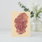 Harry Potter | Gryffindor Lion Wappen Postkarte (Stehend Vorderseite)