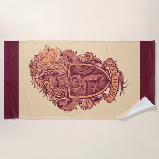 Harry Potter | Gryffindor Lion Wappen Strandtuch (Vorderseite)