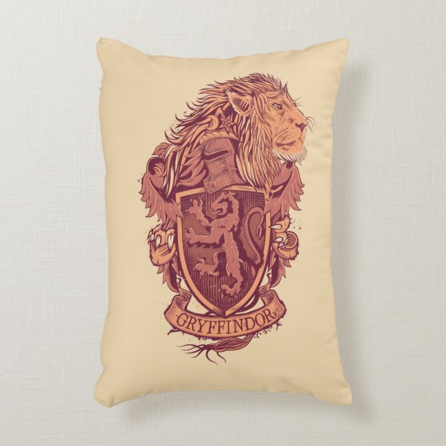 Harry Potter | Gryffindor Lion Wappen Zierkissen (Vorderseite(Vertikal))