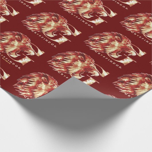 Harry Potter | GRYFFINDOR™ Lion Watercolor Geschenkpapier (Ecke)