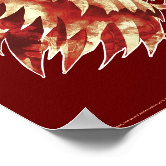 Harry Potter | GRYFFINDOR™ Lion Watercolor Poster (Ecke)