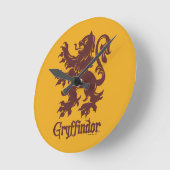 Harry Potter | Gryffindor Löwe Grafik Runde Wanduhr (Winkel)