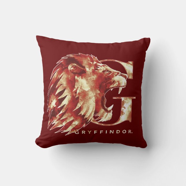 Harry Potter | GRYFFINDOR™ Löwe Wasserfarbe Kissen (Vorderseite)