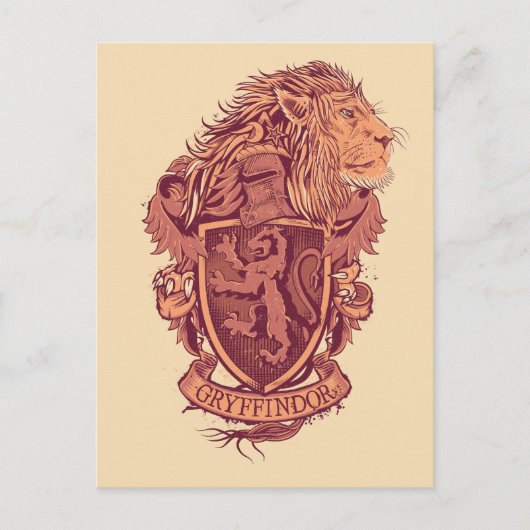 Harry Potter | Gryffindor Löwenwappen Postkarte (Vorderseite)