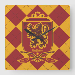 Harry Potter Gryffindor QUIDDITCH™ Wappen Quadratische Wanduhr