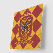 Harry Potter | Gryffindor QUIDDITCH™ Wappen Quadratische Wanduhr (Winkel)