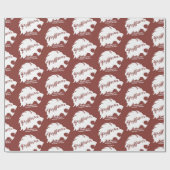 Harry Potter | GRYFFINDOR™ Silhouette Typografie Geschenkpapier (Flach)