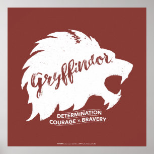 Harry Potter   GRYFFINDOR™ Silhouette Typografie Poster