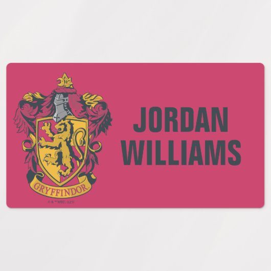 Harry Potter | Gryffindor Wappen Gold und Rot Etiketten (Design 1)