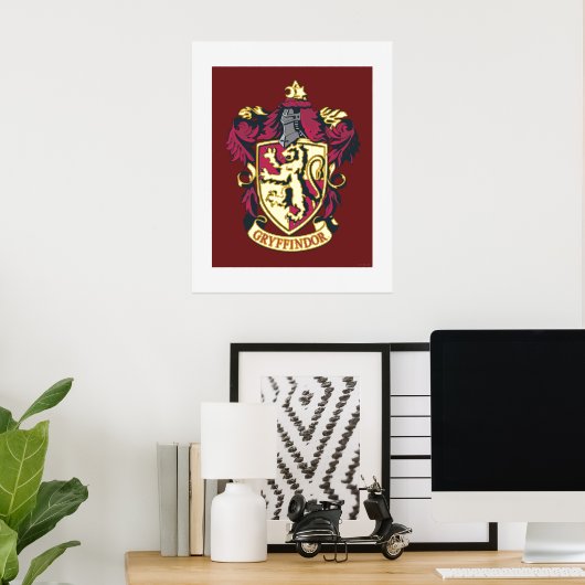 Harry Potter | Gryffindor Wappen Gold und Rot Foliendrucke (In Situ (Schreibtisch))