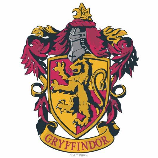 Harry Potter | Gryffindor Wappen Gold und Rot Fotoskulptur Schlüsselanhänger (Vorne)