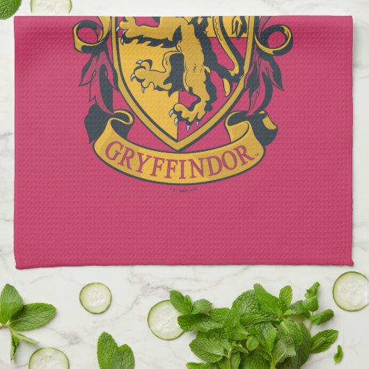 Harry Potter | Gryffindor Wappen Gold und Rot Geschirrtuch (Gefaltet)