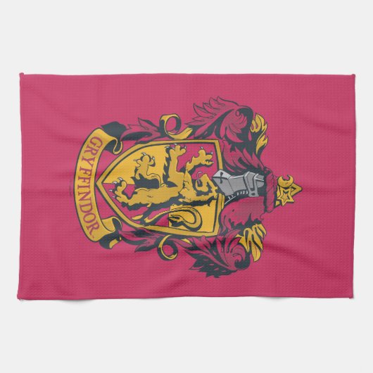 Harry Potter | Gryffindor Wappen Gold und Rot Geschirrtuch (Horizontal)