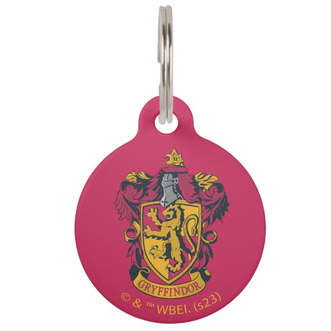 Harry Potter | Gryffindor Wappen Gold und Rot Haustiermarke (Vorderseite)