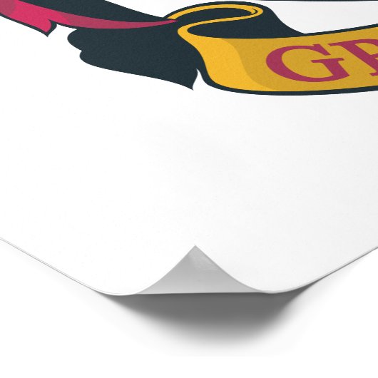 Harry Potter | Gryffindor Wappen Gold und Rot Poster (Ecke)