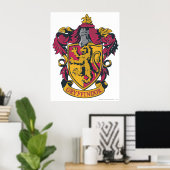Harry Potter | Gryffindor Wappen Gold und Rot Poster (Heimbüro)